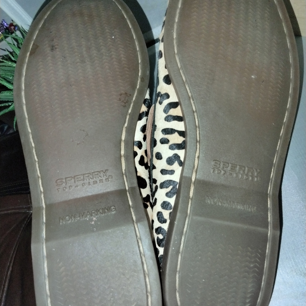 Sperry topsider leathee leopard print shoes size 10 non-marking - Picture 9 of 10